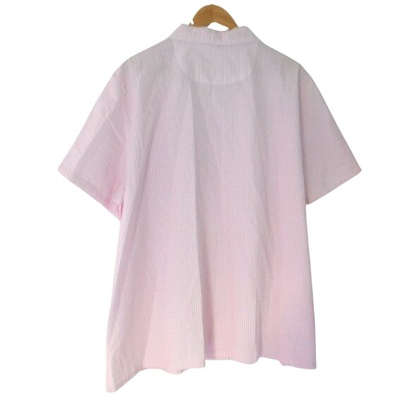 NEW Womens Seersucker Pajamas 2 Pc Striped Short Sleeve Shorts 2 Pc Size 3X - Picture 5 of 8